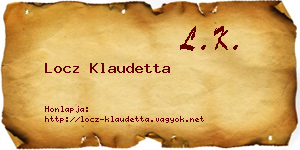 Locz Klaudetta névjegykártya